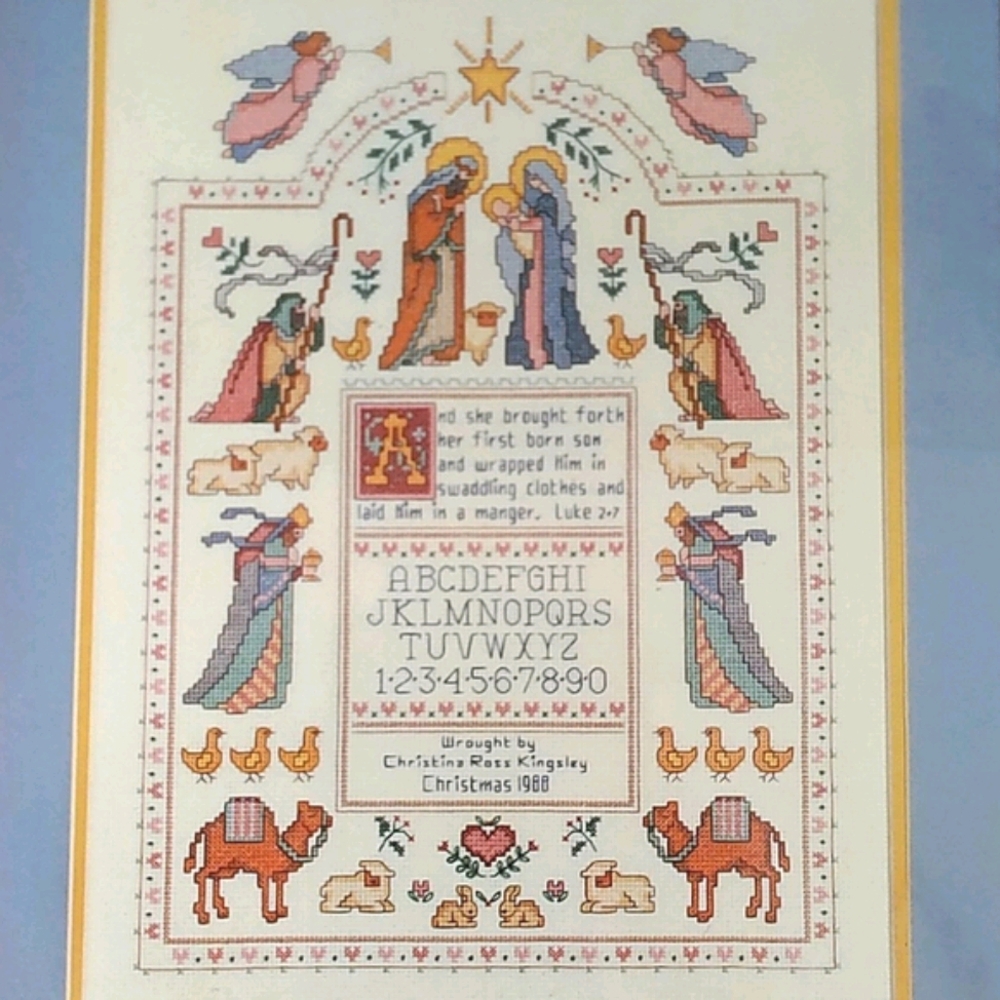 1988 vintage Nativity counted cross stitch kit